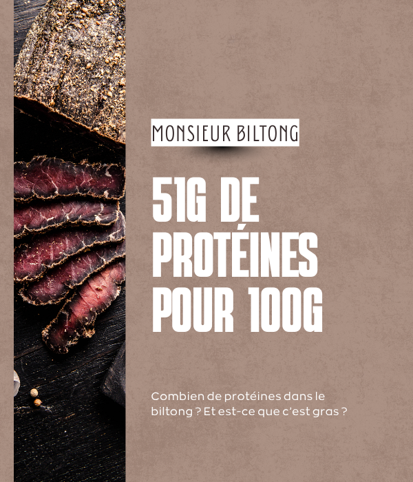 Combien de protéines dans le biltong ? Et est-ce que c’est gras ?
